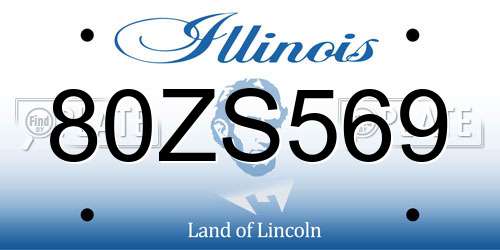 80ZS569 Illinois License Plate