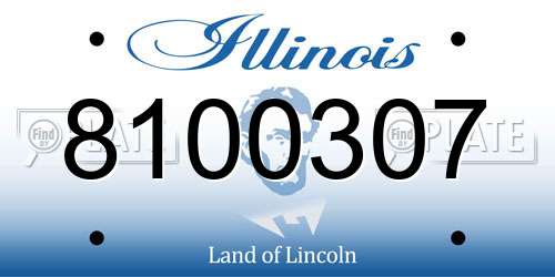 8100307 Illinois License Plate