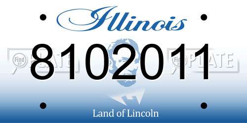 8102011 Illinois License Plate