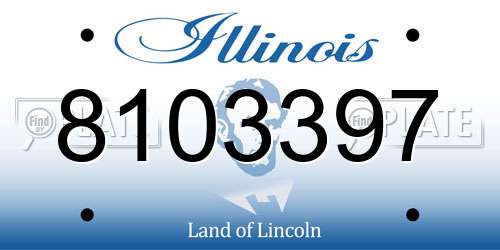 8103397 Illinois License Plate