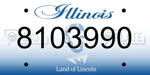 8103990 Illinois License Plate