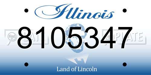 8105347 Illinois License Plate