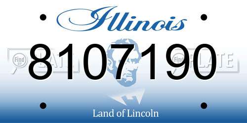 8107190 Illinois License Plate