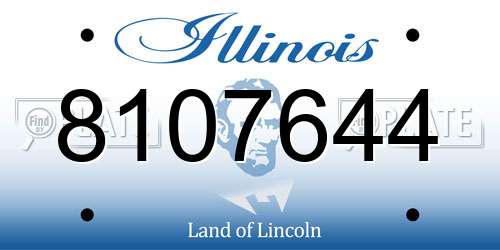 8107644 Illinois License Plate