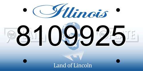 8109925 Illinois License Plate