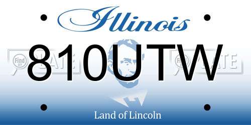 810UTW Illinois License Plate