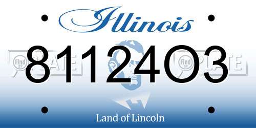 81124O3 Illinois License Plate