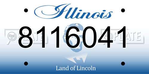 8116041 Illinois License Plate