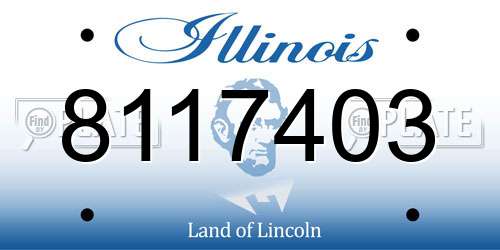 8117403 Illinois License Plate