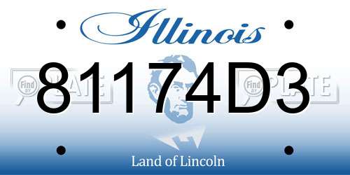 81174D3 Illinois License Plate