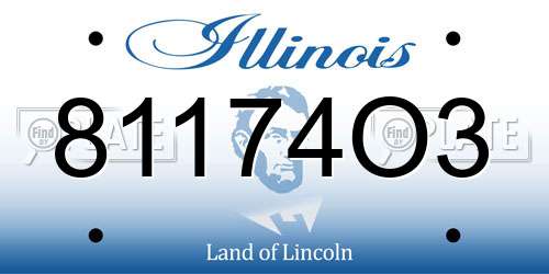 81174O3 Illinois License Plate