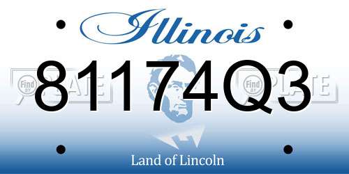 81174Q3 Illinois License Plate
