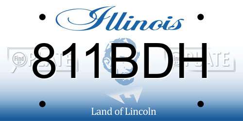 811BDH Illinois License Plate