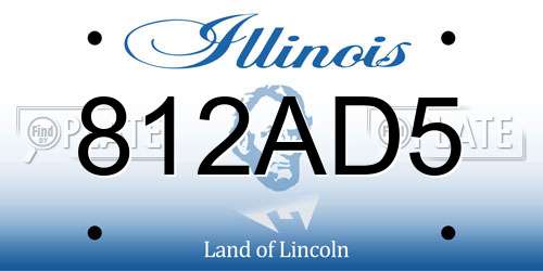 812AD5 Illinois License Plate