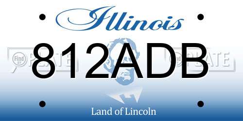 812ADB Illinois License Plate