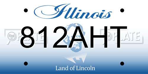 812AHT Illinois License Plate