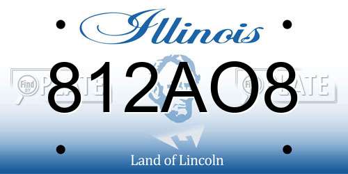 812AO8 Illinois License Plate