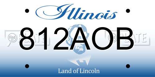 812AOB Illinois License Plate