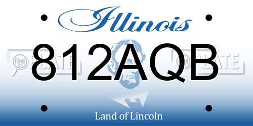 812AQB Illinois License Plate