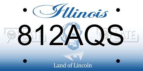 812AQS Illinois License Plate