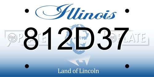 812D37 Illinois License Plate