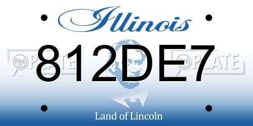 812DE7 Illinois License Plate