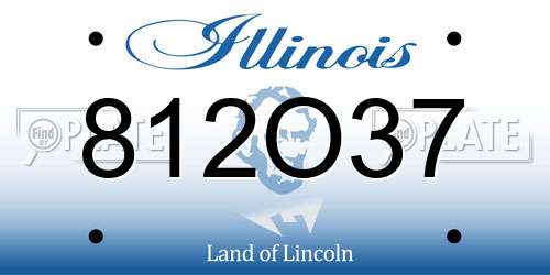 812O37 Illinois License Plate
