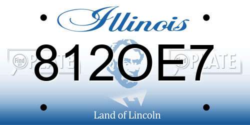 812OE7 Illinois License Plate