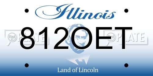 812OET Illinois License Plate