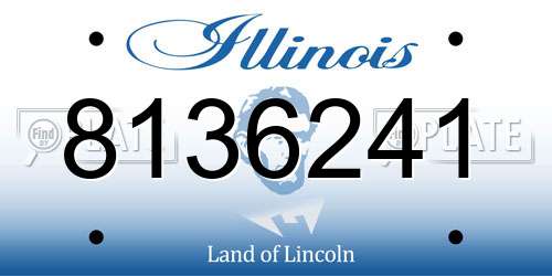 8136241 Illinois License Plate