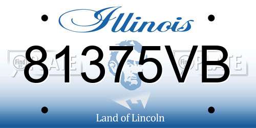 81375VB Illinois License Plate