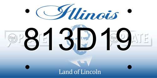 813D19 Illinois License Plate
