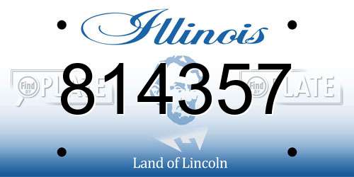 814357 Illinois License Plate