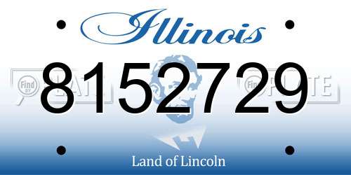 8152729 Illinois License Plate