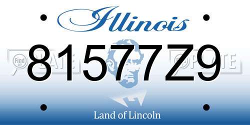 81577Z9 Illinois License Plate