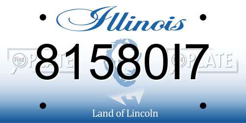 81580I7 Illinois License Plate