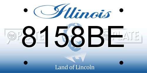 8158BE Illinois License Plate