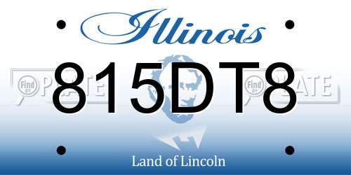 815DT8 Illinois License Plate
