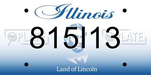 815I13 Illinois License Plate