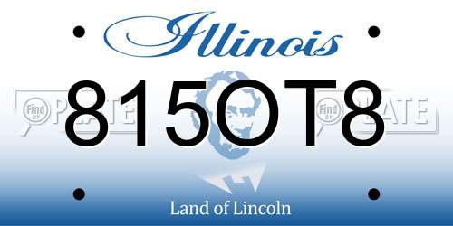 815OT8 Illinois License Plate