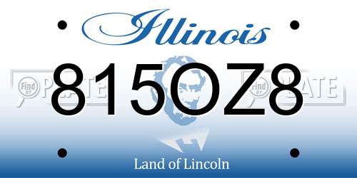 815OZ8 Illinois License Plate