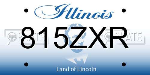 815ZXR Illinois License Plate
