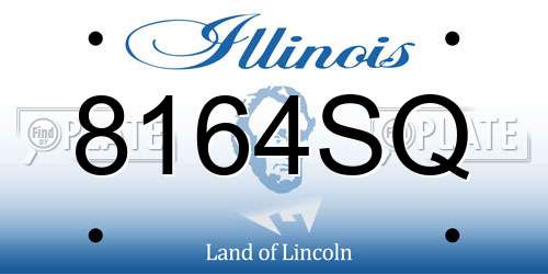 8164SQ Illinois License Plate