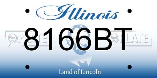 8166BT Illinois License Plate