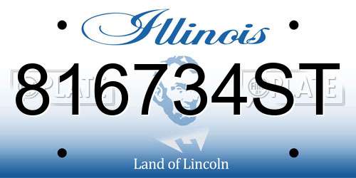 816734ST Illinois License Plate