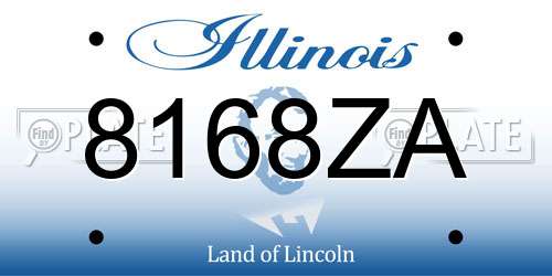 8168ZA Illinois License Plate