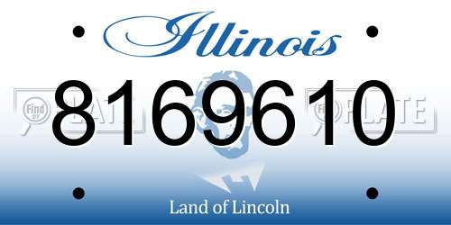 8169610 Illinois License Plate
