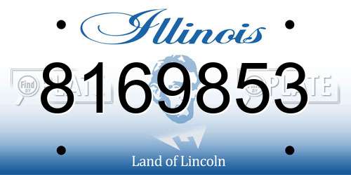 8169853 Illinois License Plate