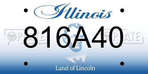 816A40 Illinois License Plate