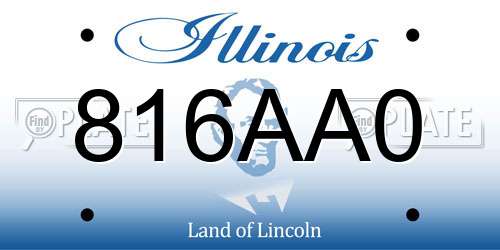 816AA0 Illinois License Plate